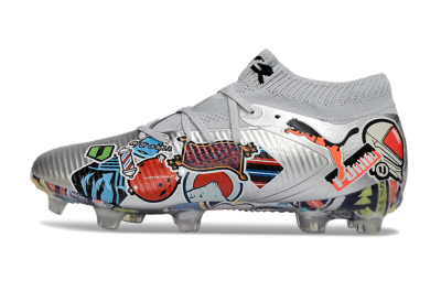 Puma Future 8 Ultimate FG Football Boots - Silver/Vibrant Graffiti/Multi-Color Design