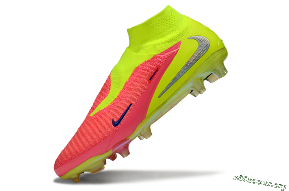 Nike Phantom 6 High Elite FG Football Boots - Pink/Neon Green/Blue 5