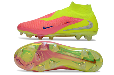 Nike Phantom 6 High Elite FG Football Boots - Pink/Neon Green/Blue