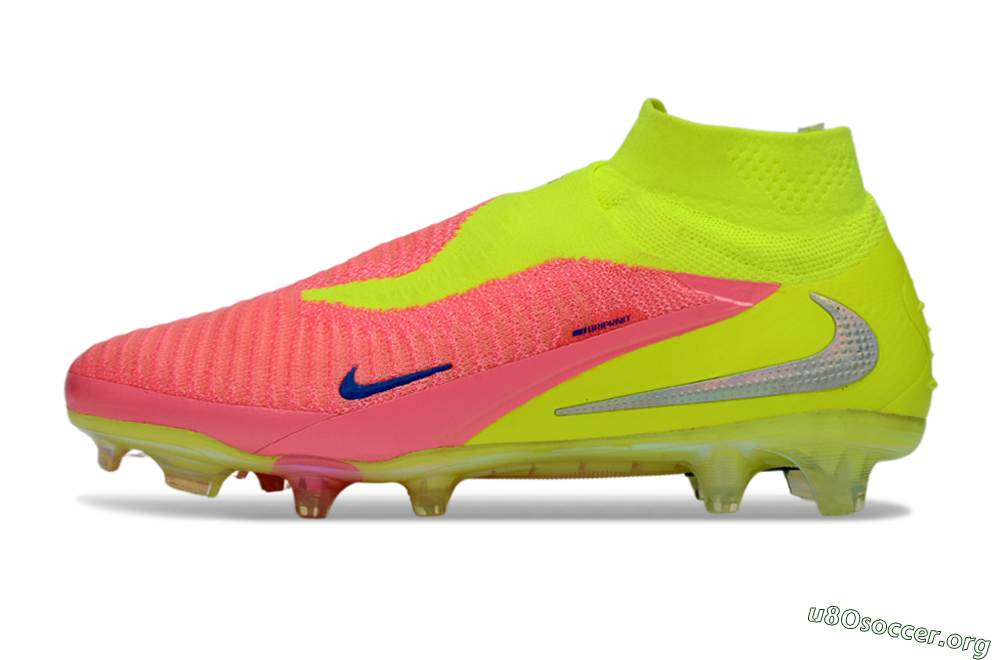 Nike Phantom 6 High Elite FG Football Boots - Pink/Neon Green/Blue 3