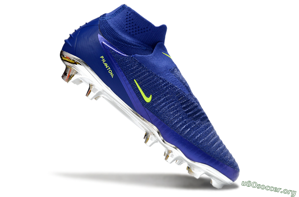 Nike Phantom 6 High Elite FG Football Boots - Blue/Electric Yellow/Deep Navy 4