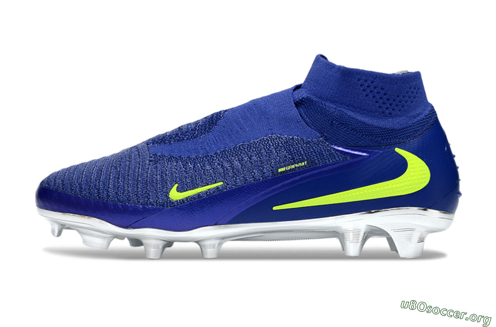 Nike Phantom 6 High Elite FG Football Boots - Blue/Electric Yellow/Deep Navy 3