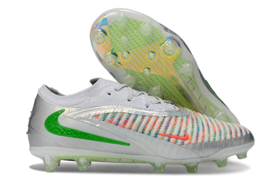 Nike Phantom 6 Low Elite AG Football Boots - Silver/Neon Green/Coral Pink