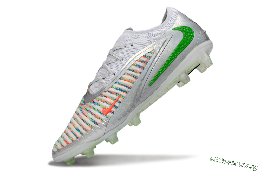 Nike Phantom 6 Low Elite AG Football Boots - Silver/Neon Green/Coral Pink 5