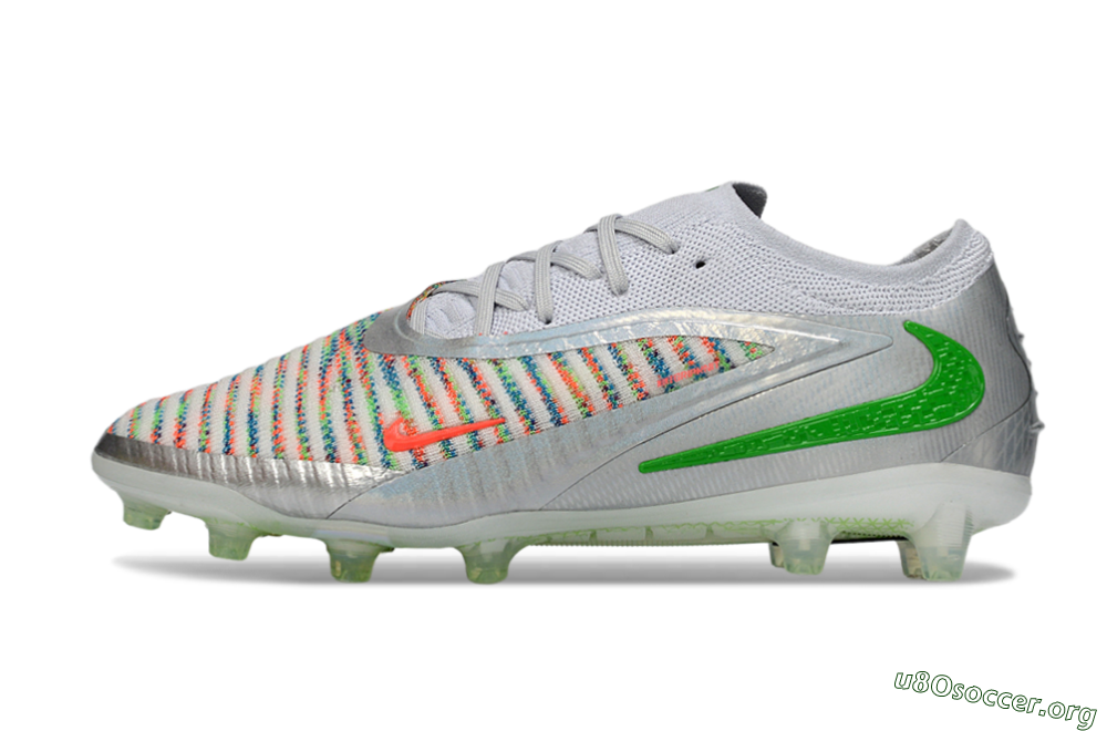 Nike Phantom 6 Low Elite AG Football Boots - Silver/Neon Green/Coral Pink 3