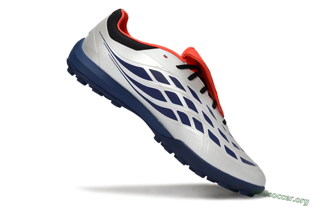 Adidas Predator Elite Fold-Over Tongue TF Football Shoes - White/Navy Blue/Neon Orange 4