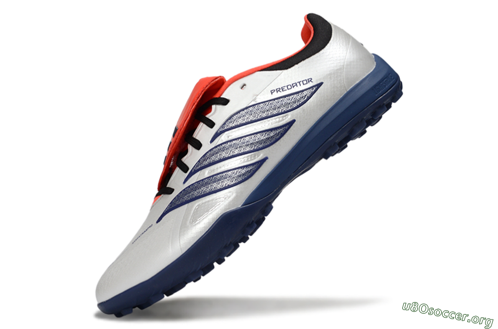 Adidas Predator Elite Fold-Over Tongue TF Football Shoes - White/Navy Blue/Neon Orange 5