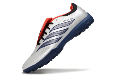 Adidas Predator Elite Fold-Over Tongue TF Football Shoes - White/Navy Blue/Neon Orange