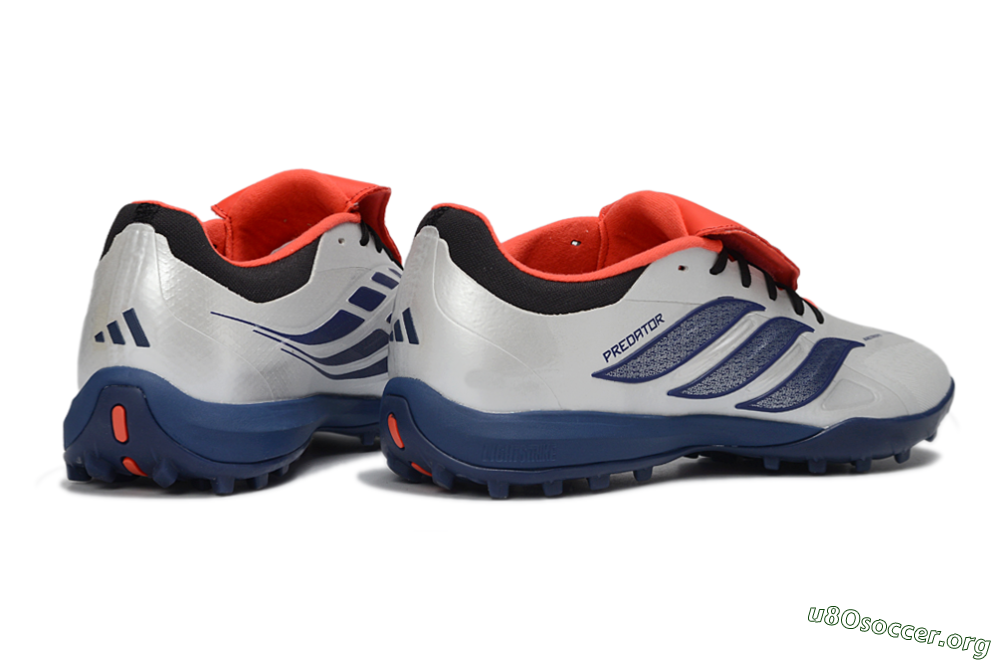 Adidas Predator Elite Fold-Over Tongue TF Football Shoes - White/Navy Blue/Neon Orange 6