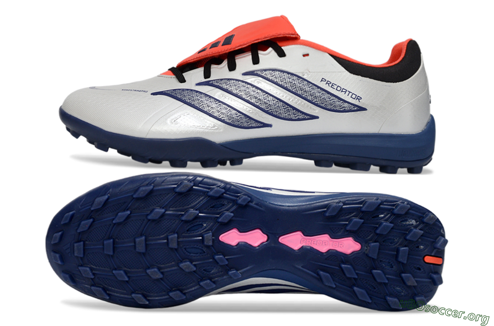 Adidas Predator Elite Fold-Over Tongue TF Football Shoes - White/Navy Blue/Neon Orange 1