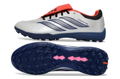 Adidas Predator Elite Fold-Over Tongue TF Football Shoes - White/Navy Blue/Neon Orange