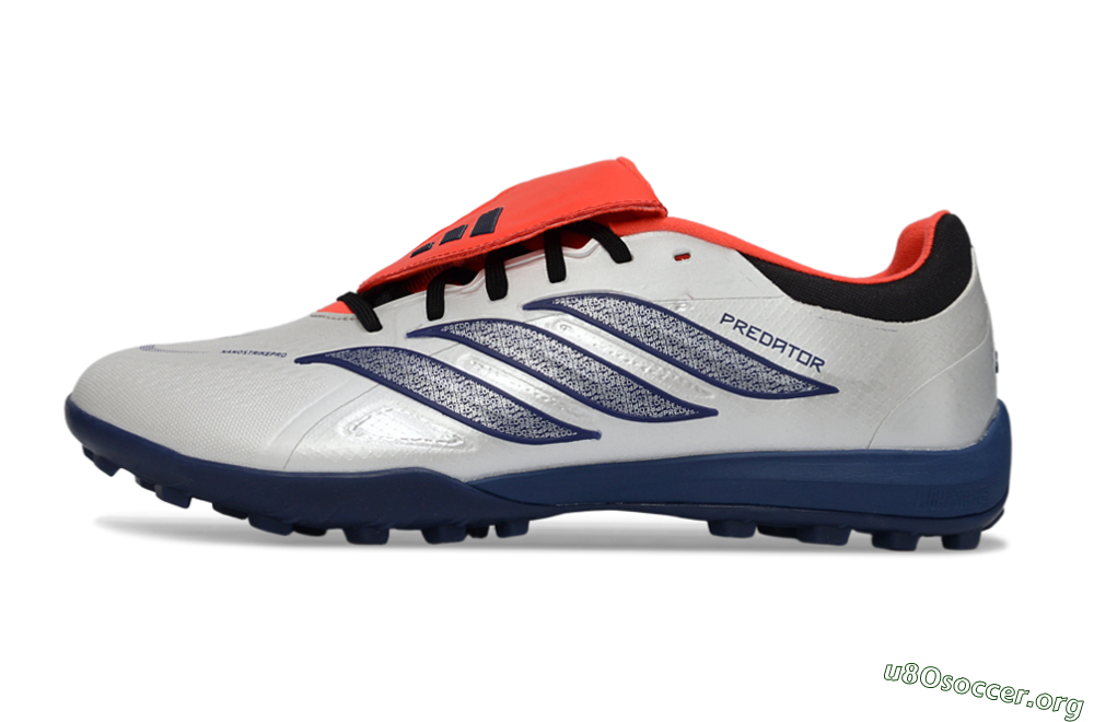 Adidas Predator Elite Fold-Over Tongue TF Football Shoes - White/Navy Blue/Neon Orange 3