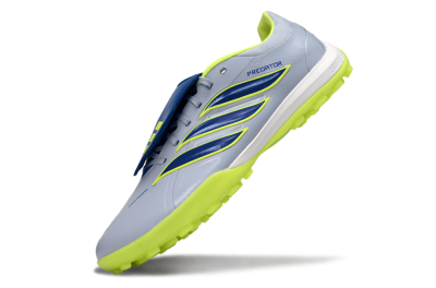 Adidas Predator Elite Fold-Over Tongue TF Football Shoes - Gray/Lime Green/Navy Blue