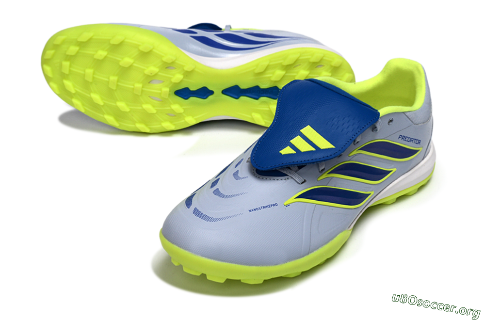Adidas Predator Elite Fold-Over Tongue TF Football Shoes - Gray/Lime Green/Navy Blue 0