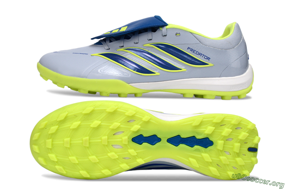 Adidas Predator Elite Fold-Over Tongue TF Football Shoes - Gray/Lime Green/Navy Blue 1