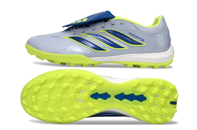 Adidas Predator Elite Fold-Over Tongue TF Football Shoes - Gray/Lime Green/Navy Blue