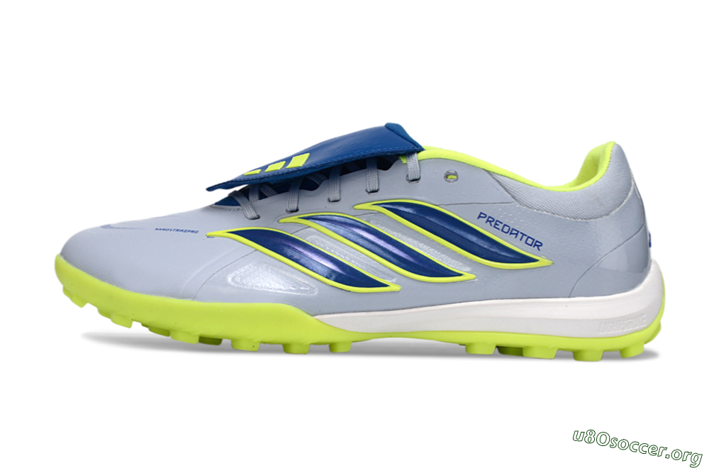 Adidas Predator Elite Fold-Over Tongue TF Football Shoes - Gray/Lime Green/Navy Blue 3