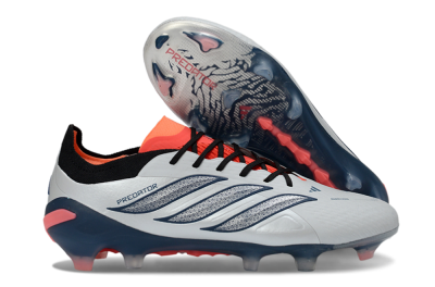 Adidas Predator 26 Elite FG Football Boots - Grey/Navy Blue/Fiery Red
