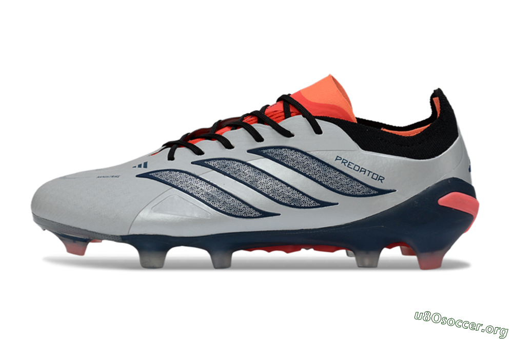 Adidas Predator 26 Elite FG Football Boots - Grey/Navy Blue/Fiery Red 3
