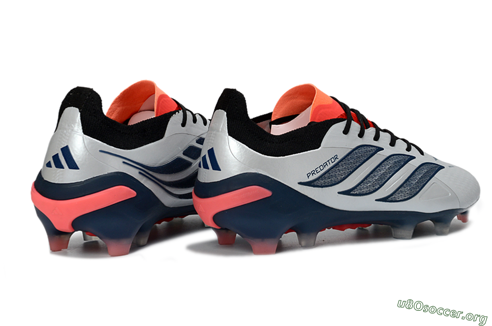 Adidas Predator 26 Elite FG Football Boots - Grey/Navy Blue/Fiery Red 6