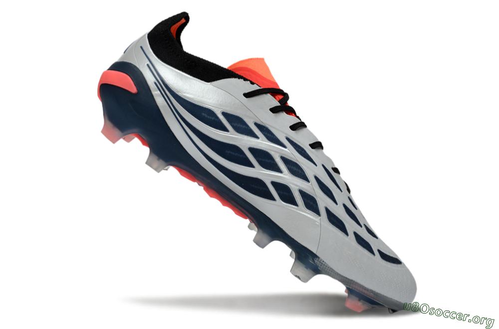 Adidas Predator 26 Elite FG Football Boots - Grey/Navy Blue/Fiery Red 4