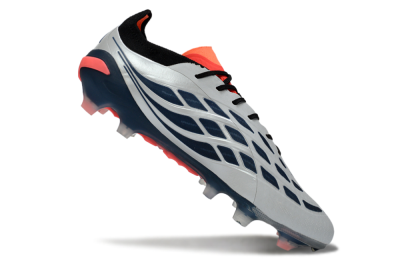 Adidas Predator 26 Elite FG Football Boots - Grey/Navy Blue/Fiery Red