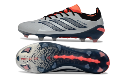 Adidas Predator 26 Elite FG Football Boots - Grey/Navy Blue/Fiery Red