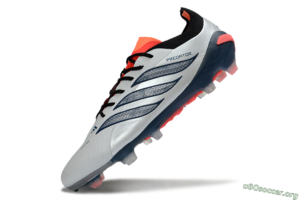 Adidas Predator 26 Elite FG Football Boots - Grey/Navy Blue/Fiery Red 5