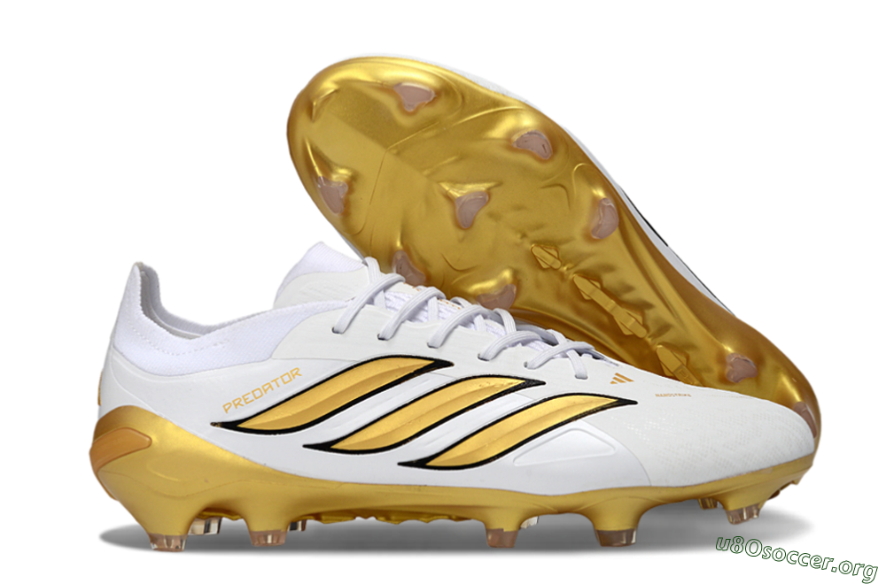 Adidas Predator 26 Elite FG Football Boots - White/Golden Burst/Sleek Black 2