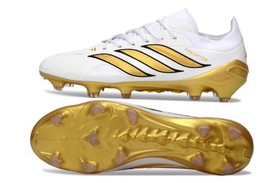 Adidas Predator 26 Elite FG Football Boots - White/Golden Burst/Sleek Black