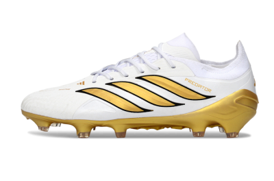 Adidas Predator 26 Elite FG Football Boots - White/Golden Burst/Sleek Black