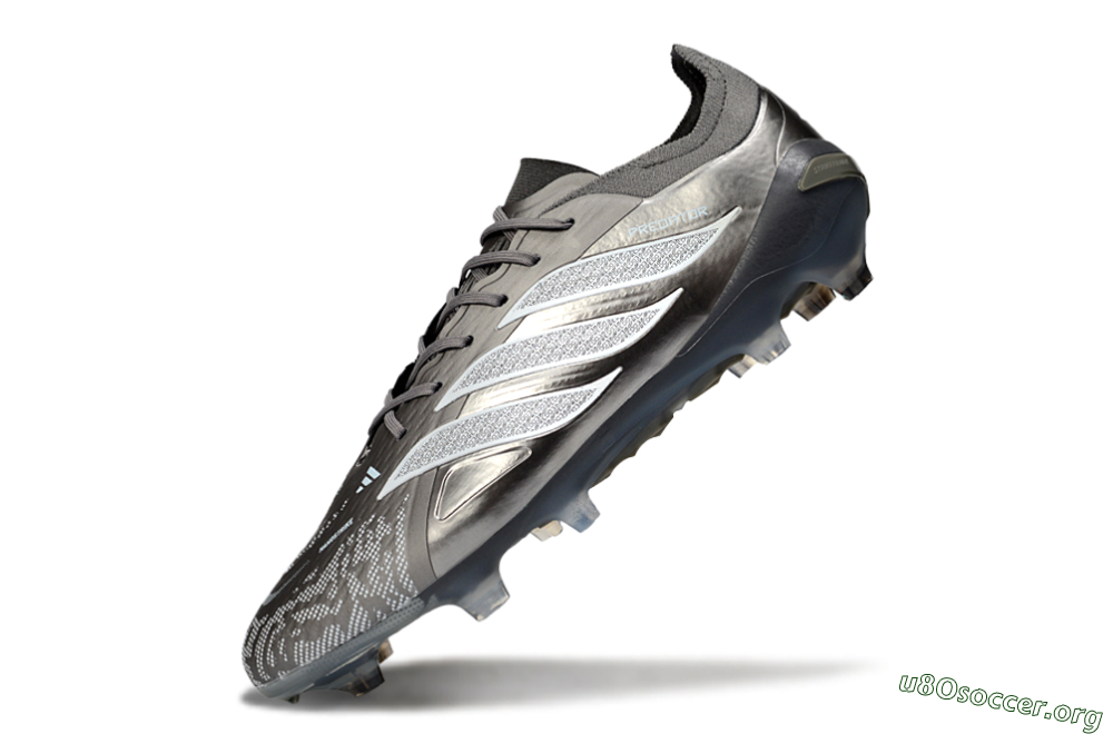 Adidas Predator 26 Elite FG Football Boots - Gray/Graphite Silver/Charcoal 5