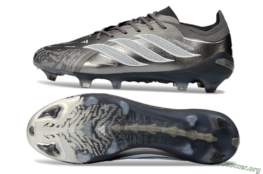 Adidas Predator 26 Elite FG Football Boots - Gray/Graphite Silver/Charcoal 1
