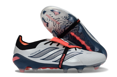 Adidas Predator 26 Elite Fold-Over Tongue FG Football Boots - White/Midnight Blue/Flame Orange