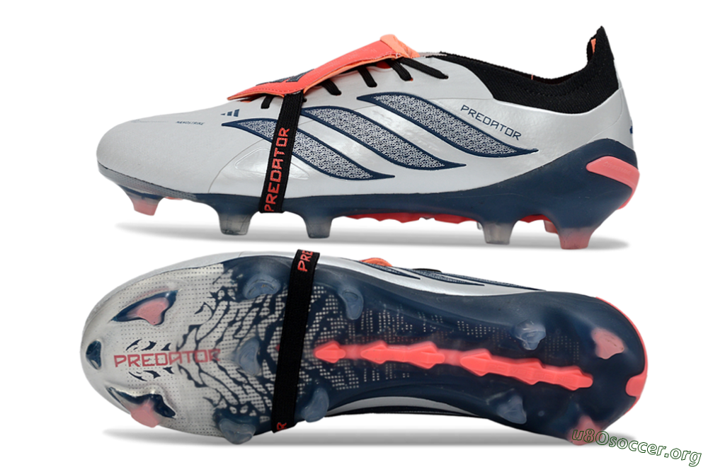 Adidas Predator 26 Elite Fold-Over Tongue FG Football Boots - White/Midnight Blue/Flame Orange 1