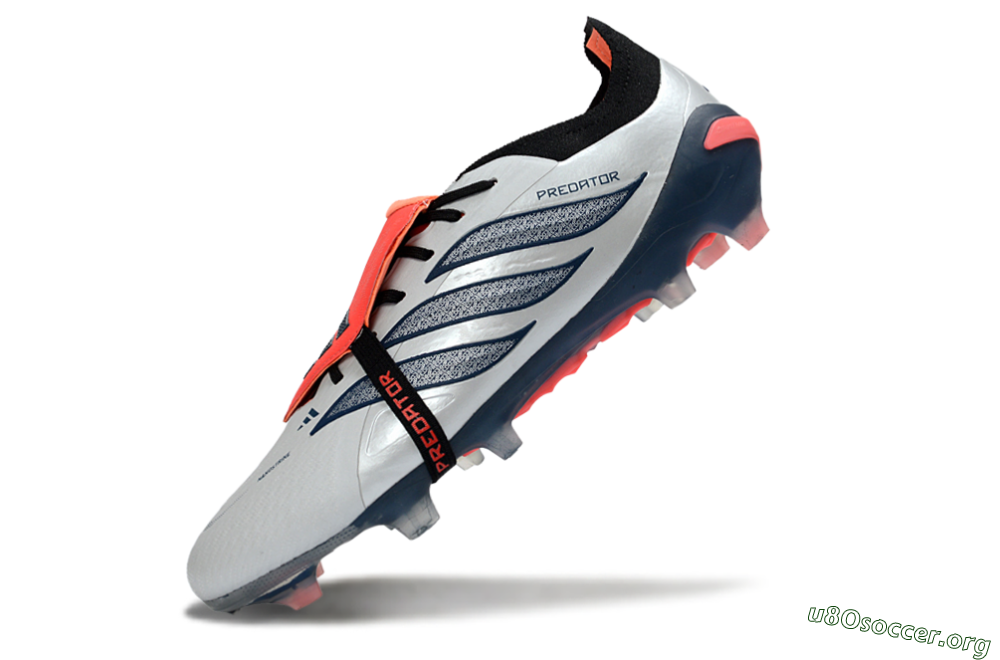 Adidas Predator 26 Elite Fold-Over Tongue FG Football Boots - White/Midnight Blue/Flame Orange 5