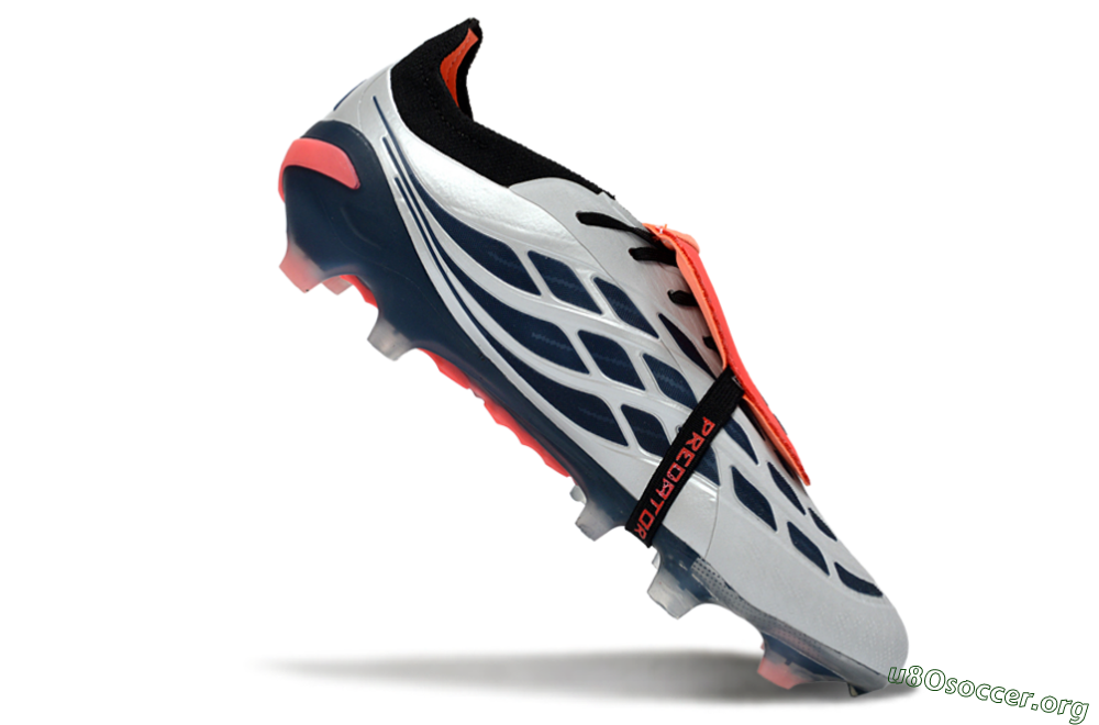 Adidas Predator 26 Elite Fold-Over Tongue FG Football Boots - White/Midnight Blue/Flame Orange 4