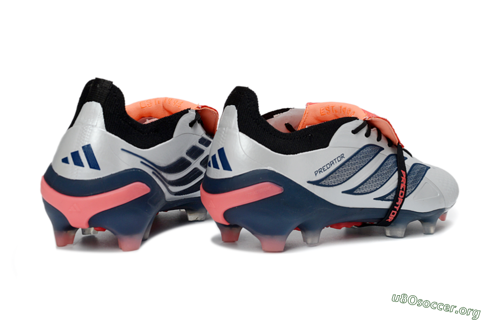 Adidas Predator 26 Elite Fold-Over Tongue FG Football Boots - White/Midnight Blue/Flame Orange 6