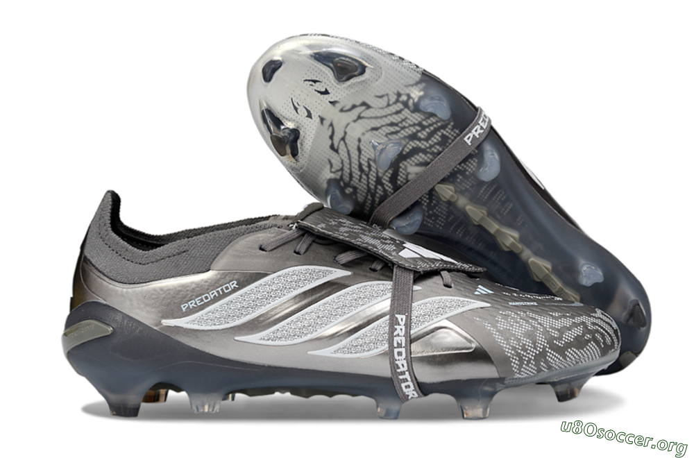 Adidas Predator 26 Elite Fold-Over Tongue FG Football Boots - Black/Steel Grey/White 2