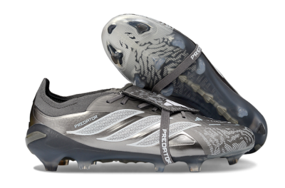 Adidas Predator 26 Elite Fold-Over Tongue FG Football Boots - Black/Steel Grey/White