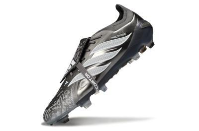 Adidas Predator 26 Elite Fold-Over Tongue FG Football Boots - Black/Steel Grey/White