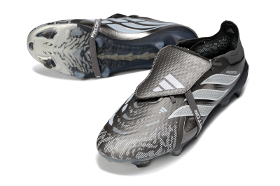 Adidas Predator 26 Elite Fold-Over Tongue FG Football Boots - Black/Steel Grey/White