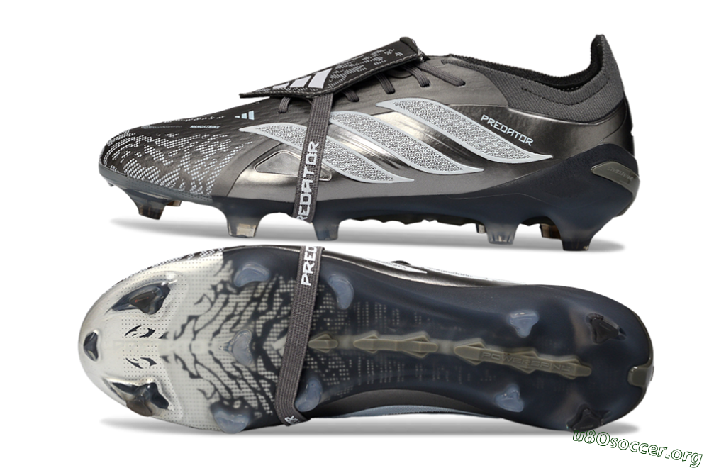 Adidas Predator 26 Elite Fold-Over Tongue FG Football Boots - Black/Steel Grey/White 1