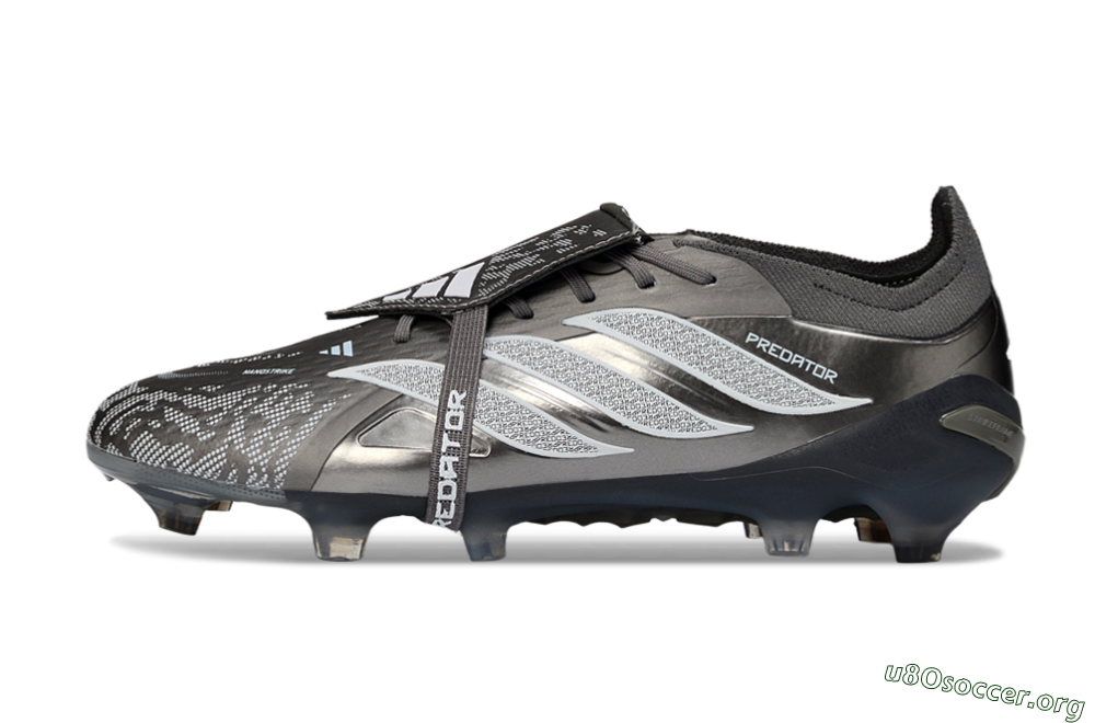 Adidas Predator 26 Elite Fold-Over Tongue FG Football Boots - Black/Steel Grey/White 3