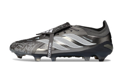 Adidas Predator 26 Elite Fold-Over Tongue FG Football Boots - Black/Steel Grey/White