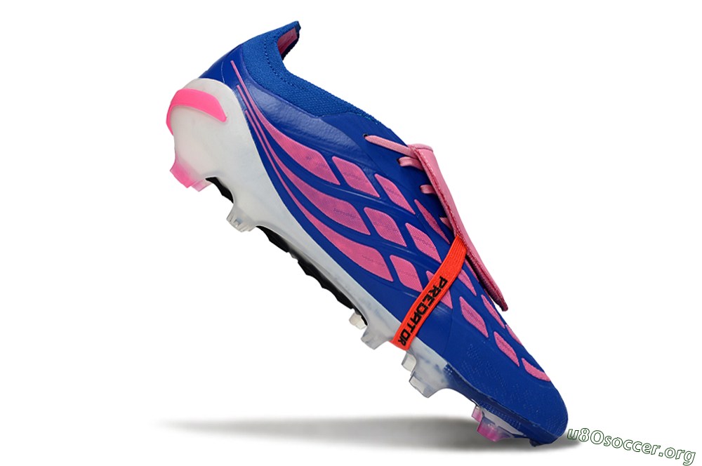 Adidas Predator 26 Elite Fold-Over Tongue FG Football Boots - Blue/Neon Pink/White 4