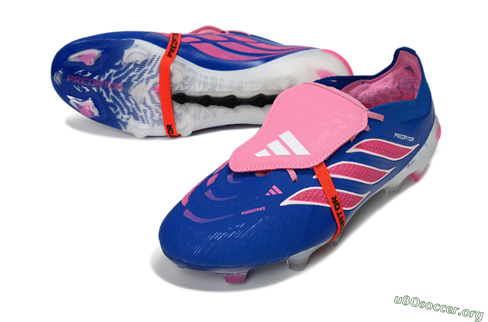 Adidas Predator 26 Elite Fold-Over Tongue FG Football Boots - Blue/Neon Pink/White 0