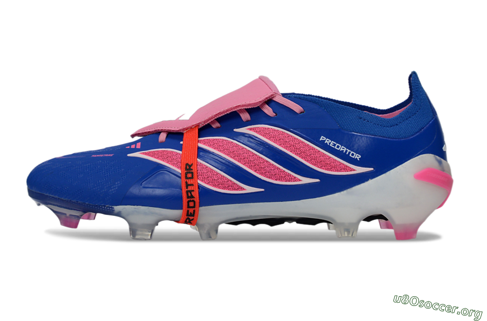 Adidas Predator 26 Elite Fold-Over Tongue FG Football Boots - Blue/Neon Pink/White 3