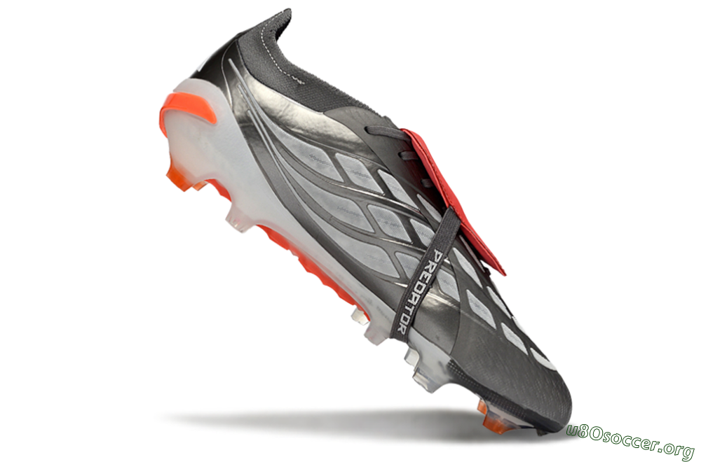 Adidas Predator 26 Elite Fold-Over Tongue FG Football Boots - Gray/Electric Orange/Metallic Silver 0