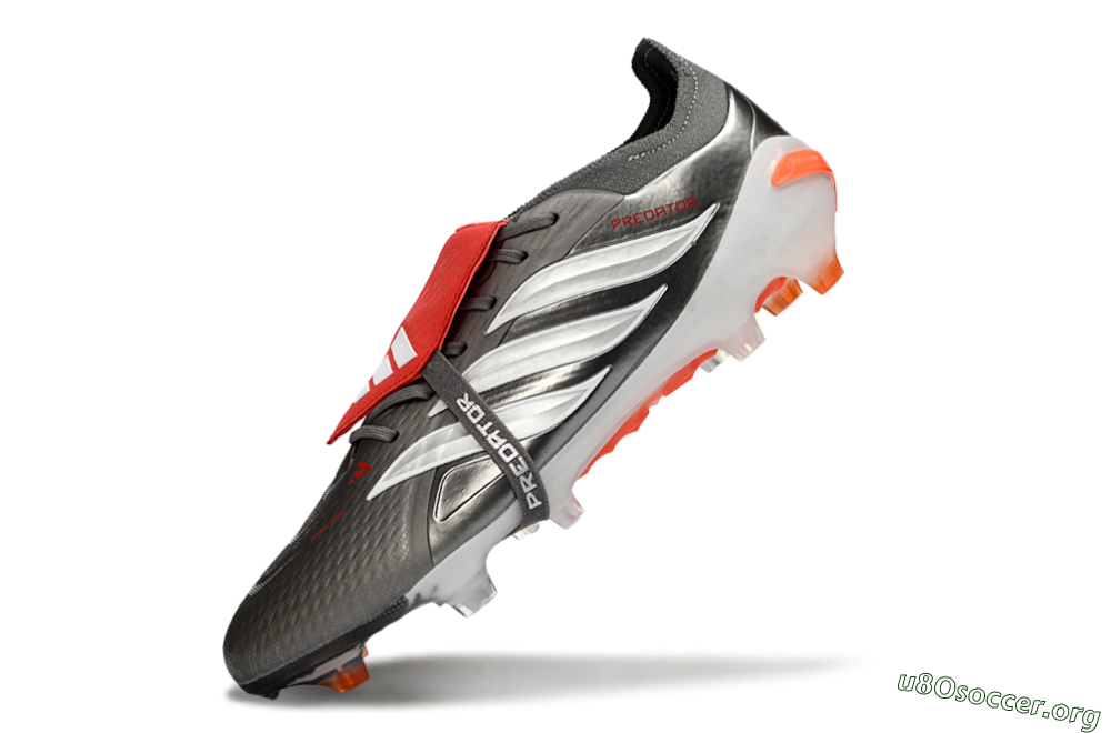 Adidas Predator 26 Elite Fold-Over Tongue FG Football Boots - Gray/Electric Orange/Metallic Silver 4